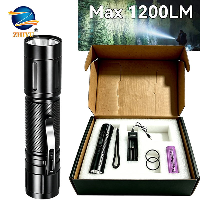 Outdoor Lighting Spotlight - 1200LM Fixed Focus LED Flashlight Powerful