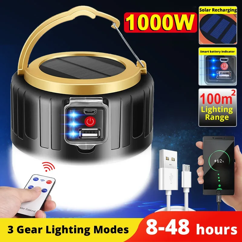 Outdoor Lighting Led Fixtures - LED Solar Camping Light Power Bank