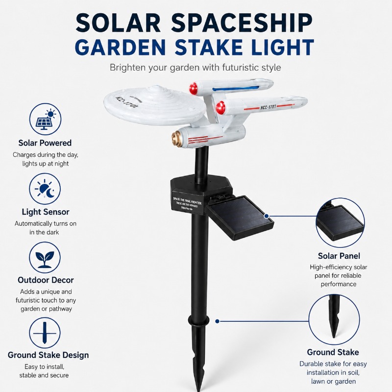 Outdoor Lighting Led Fixtures - Star Trek USS Enterprise Solar Garden