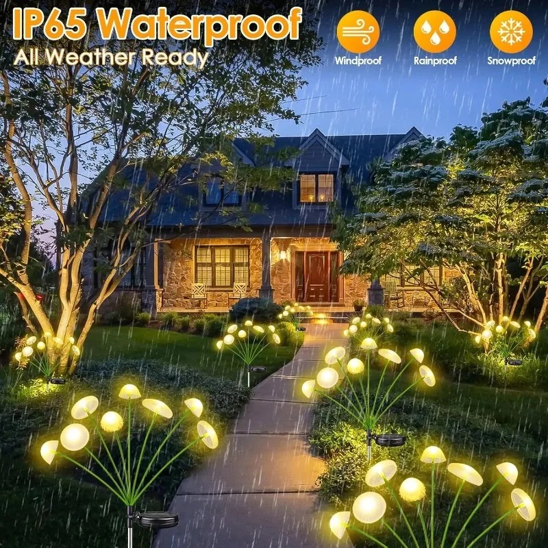 Outdoor Lighting Yard - 6LEDS Solar Mushroom Ambient Lights Waterproof