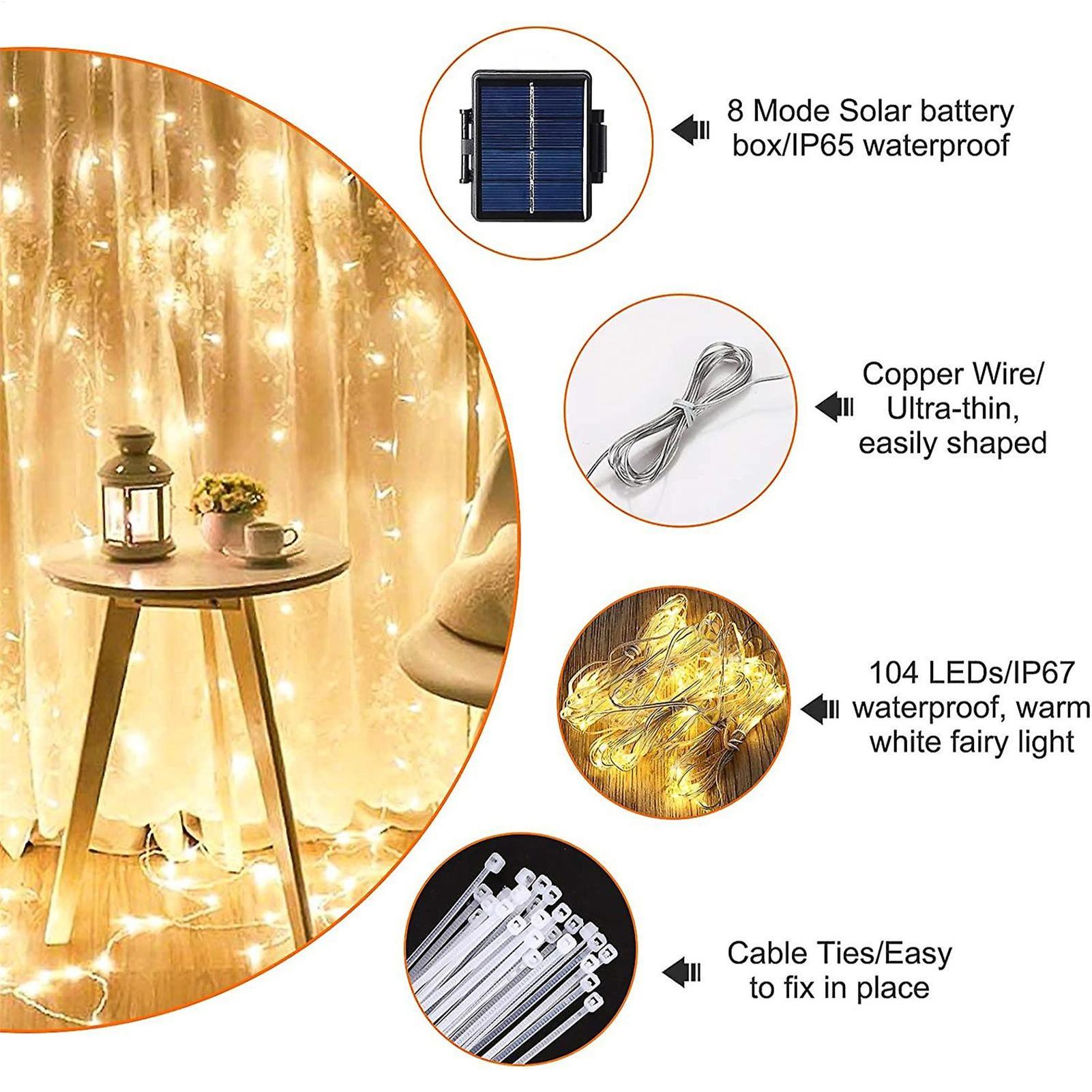 Outdoor Lighting Led Fixtures - Solar Umbrella String Light 104 LED