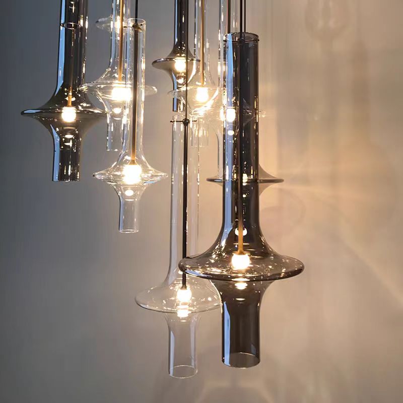 Outdoor Lighting Pendant - Nordic Glass Tube Pendant Light, Minimalist