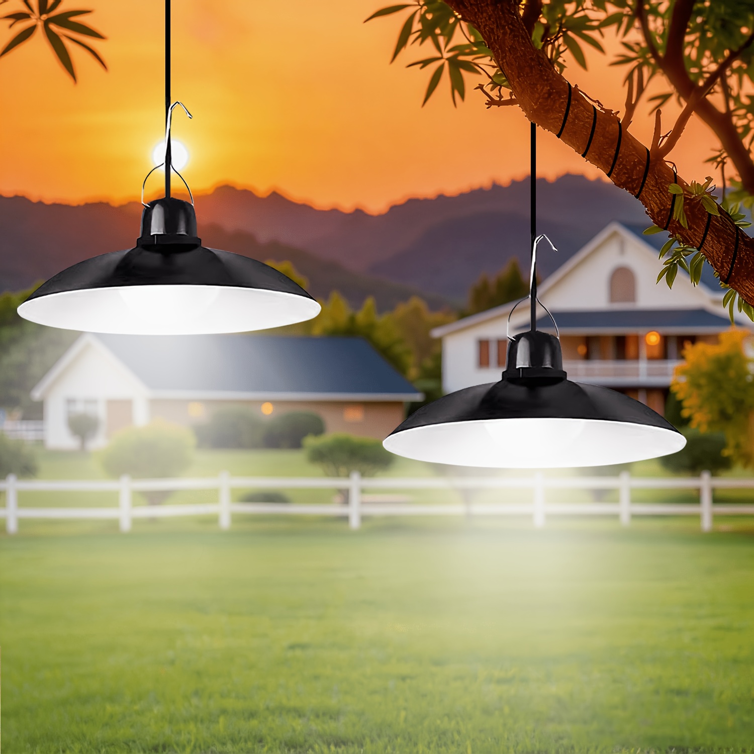 Outdoor Lighting Pendant - 1pc Solar Pendant Light Outdoor LED