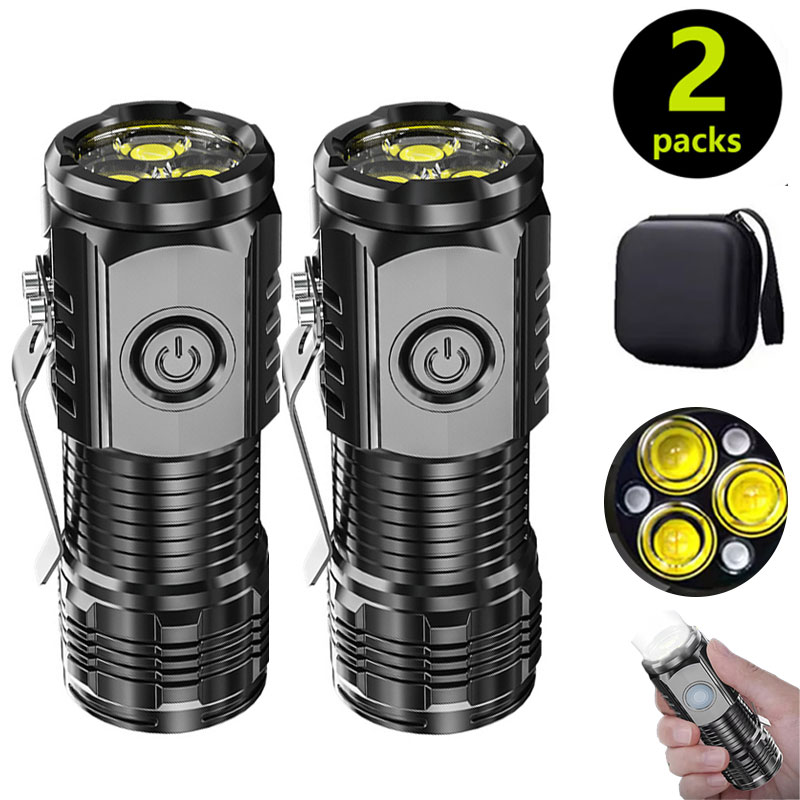 Outdoor Lighting Spotlight - Mini 3LED Flashlight With Pen Clip，Night