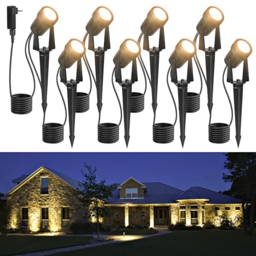 Outdoor Lighting No Wiring - 85.3FT LED Outdoor Landscape Spot Light