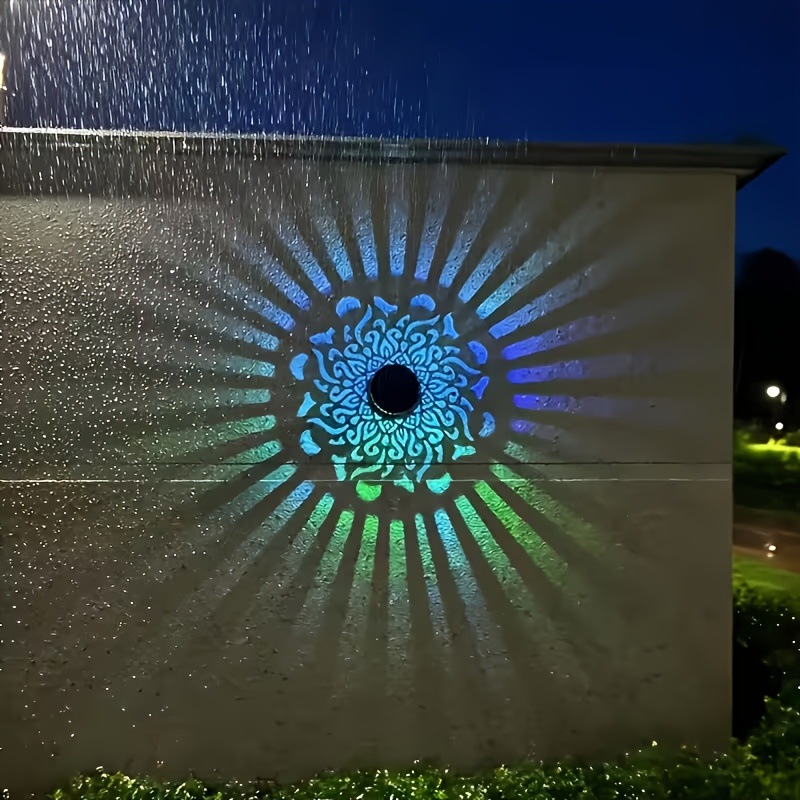 Outdoor Lighting Led Fixtures - Solar LED Wall Light Mandala Projection