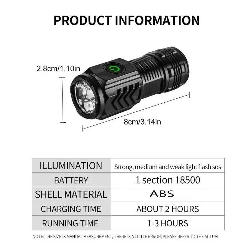 Mini 3 LED Flashlight With Pen - đánh giá và giá Outdoor Lighting Spotlight