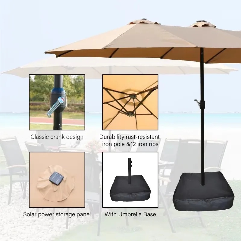 15X9ft Outdoor Garden Parasol  - đánh giá và giá Outdoor Lighting Unit