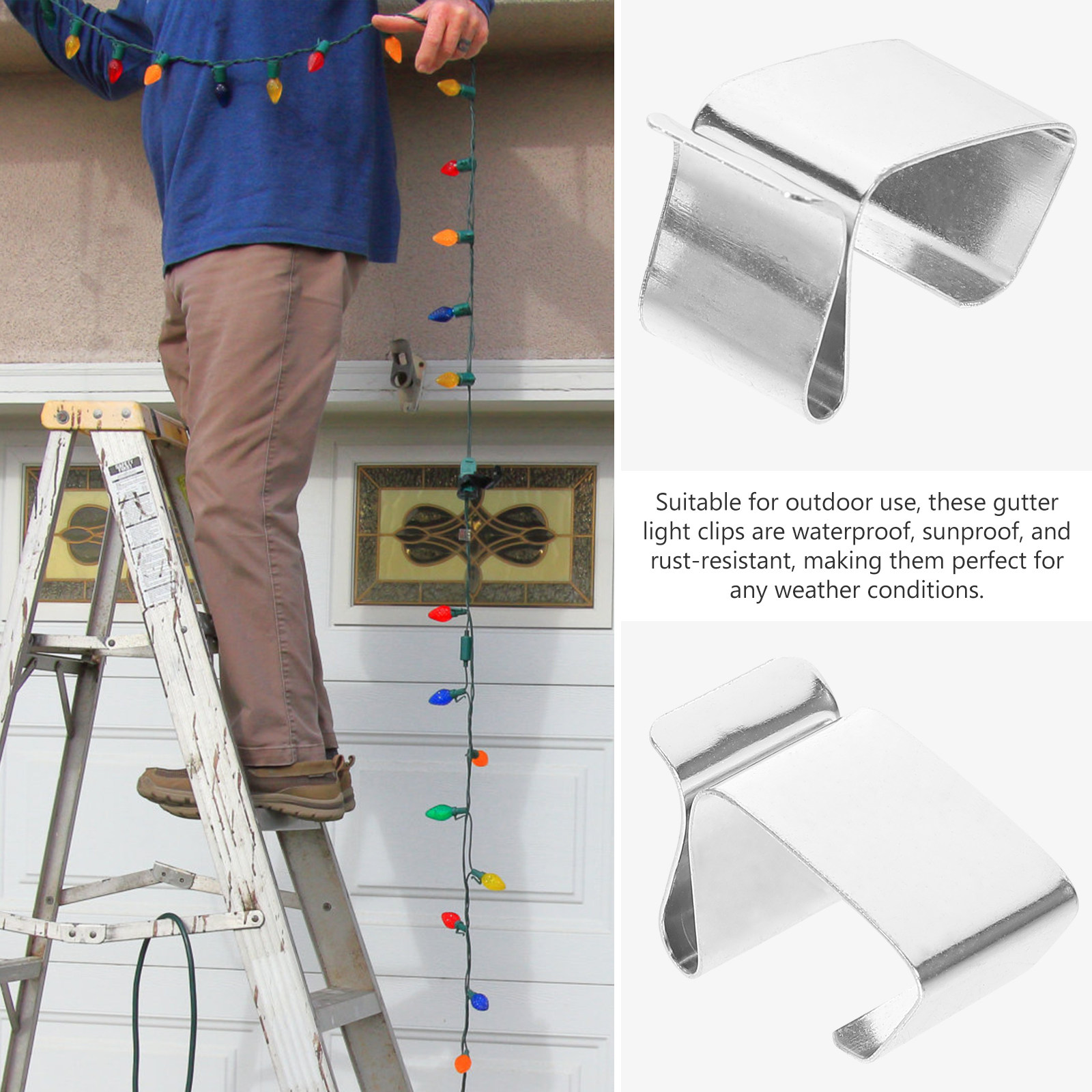 50Pcs Gutter Light Clips Chris - đánh giá và giá Outdoor Lighting No Wiring