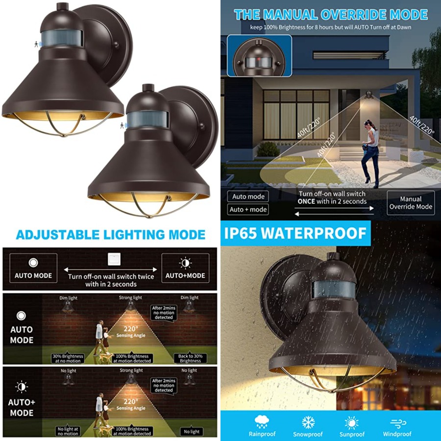 2 Pack Motion Sensor Outdoor L - đánh giá và giá Outdoor Lighting Motion Sensor
