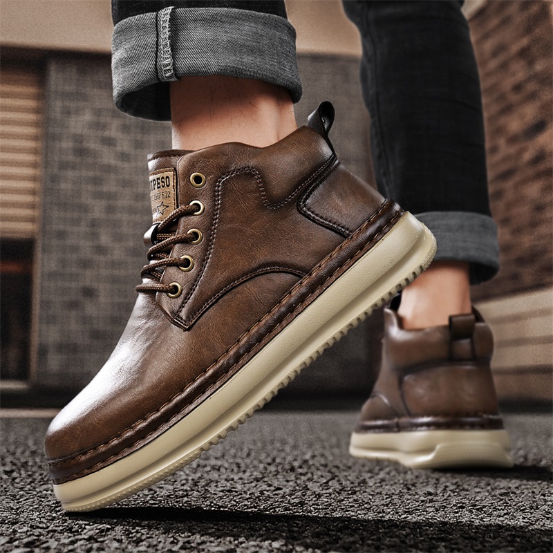 Men's Handmade Retro High-Top  - đánh giá và giá Outdoor Lighting Round