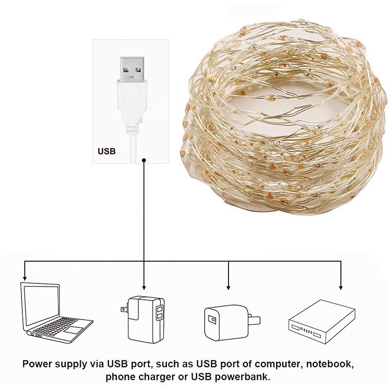 Led Fairy Lights Copper Wire S - đánh giá và giá Outdoor Lighting No Wiring