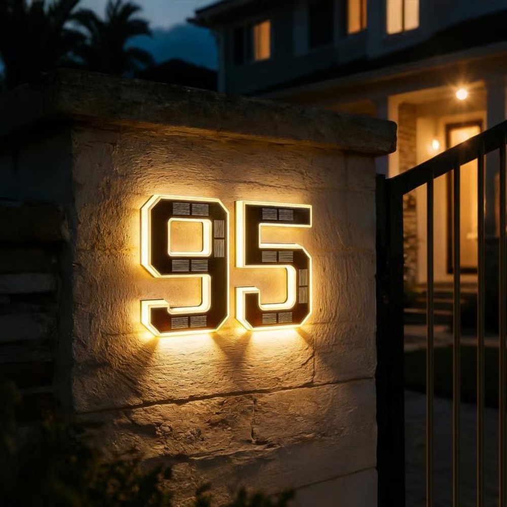 New Solar Address Sign LED Hou - đánh giá và giá Outdoor Lighting Led Fixtures