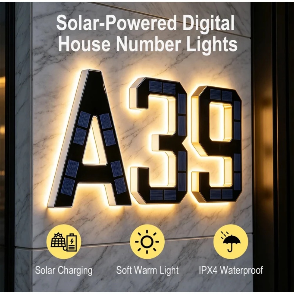 New Solar Address Sign LED Hou - đánh giá và giá Outdoor Lighting Led Fixtures