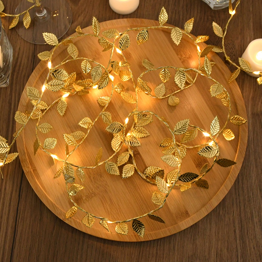 Golden Leaf Rattan Copper Wire - đánh giá và giá Outdoor Lighting No Wiring