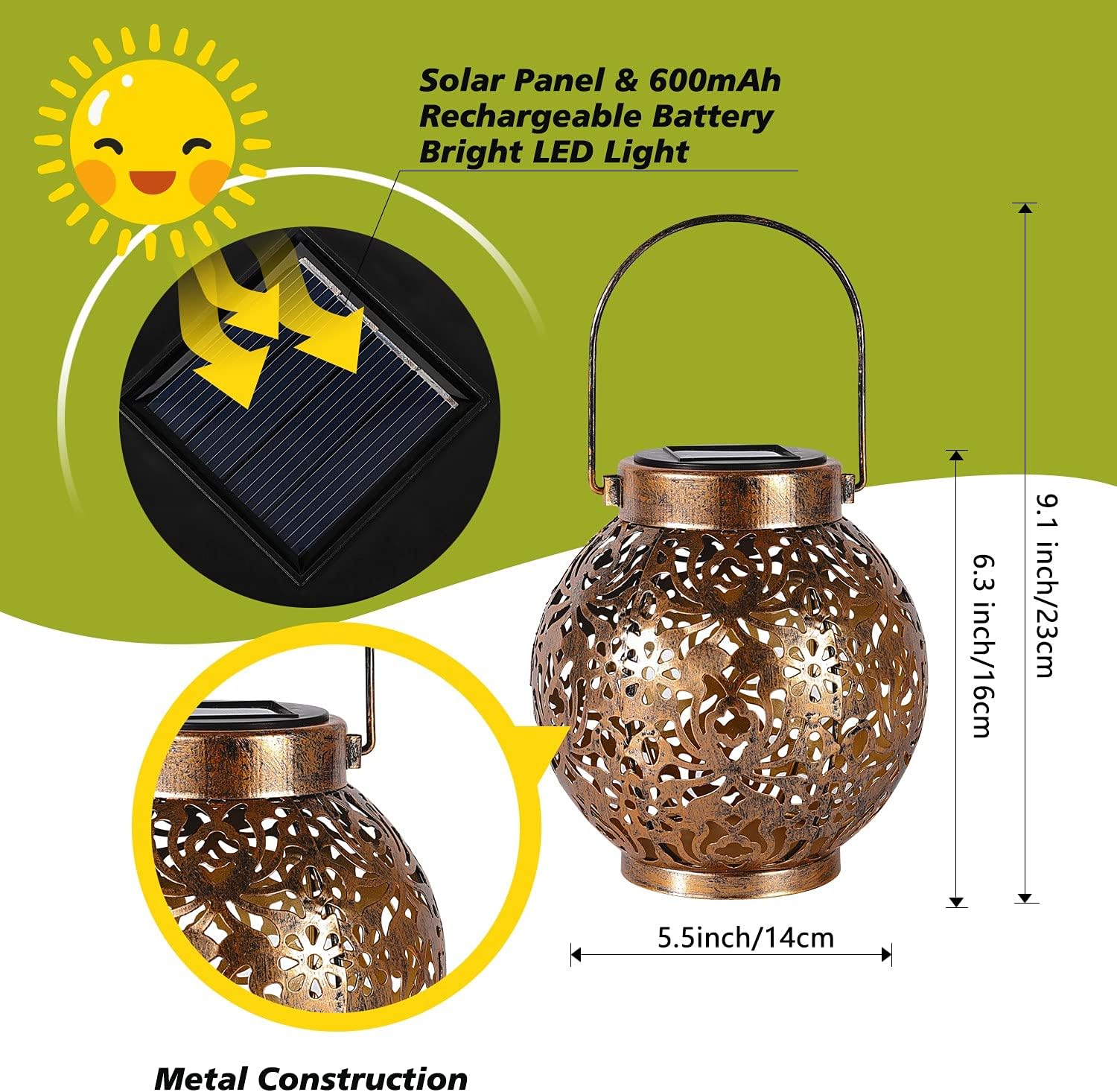 1-6PCS Moroccan Solar Lanterns - đánh giá và giá Outdoor Lighting Led Fixtures