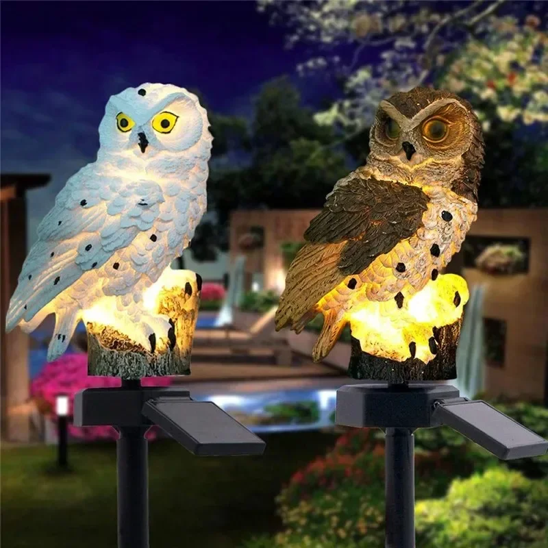 Solar Owl Statue Garden Light  - đánh giá và giá Outdoor Lighting Electric