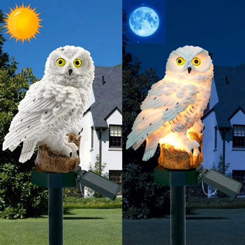Solar Owl Statue Garden Light  - đánh giá và giá Outdoor Lighting Electric