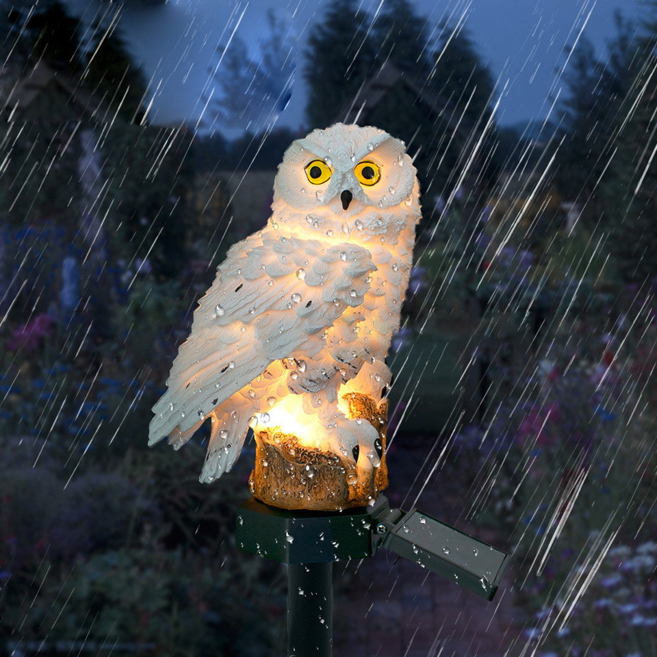 Solar Owl Statue Garden Light  - đánh giá và giá Outdoor Lighting Electric