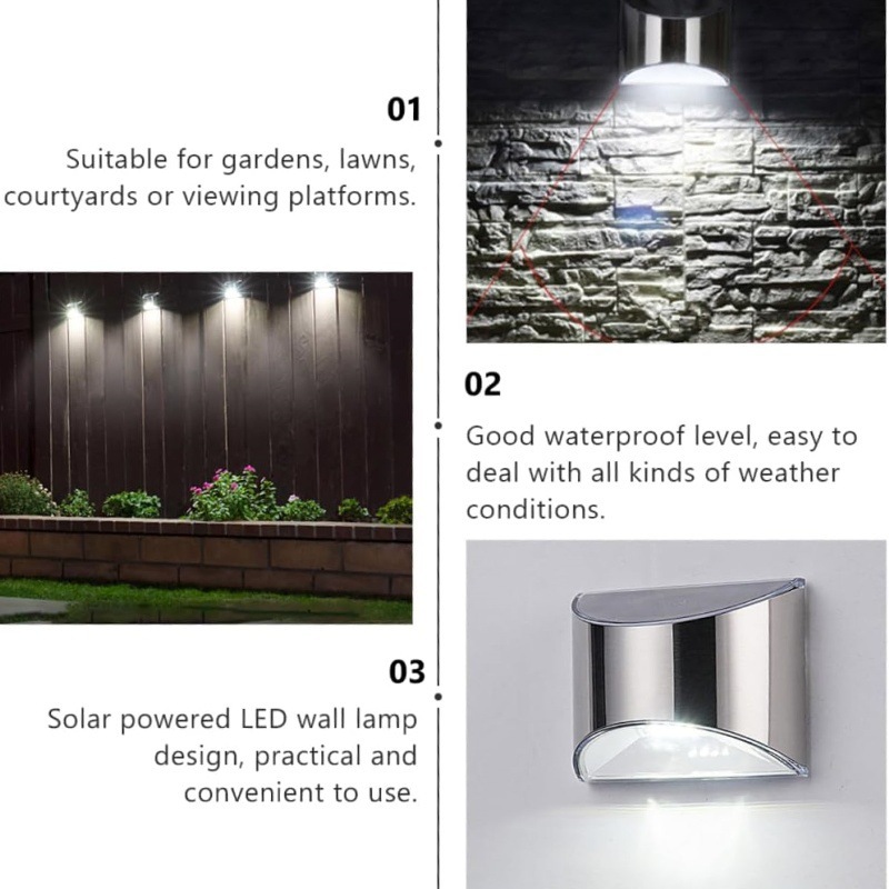2Pcs Solar Garden Light Stainl - đánh giá và giá Outdoor Lighting Up And Down