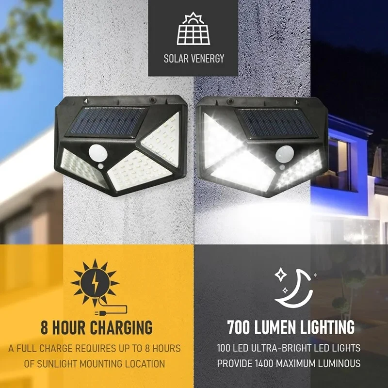 100Led Multifunctional Solar L - đánh giá và giá Outdoor Lighting Motion Sensor