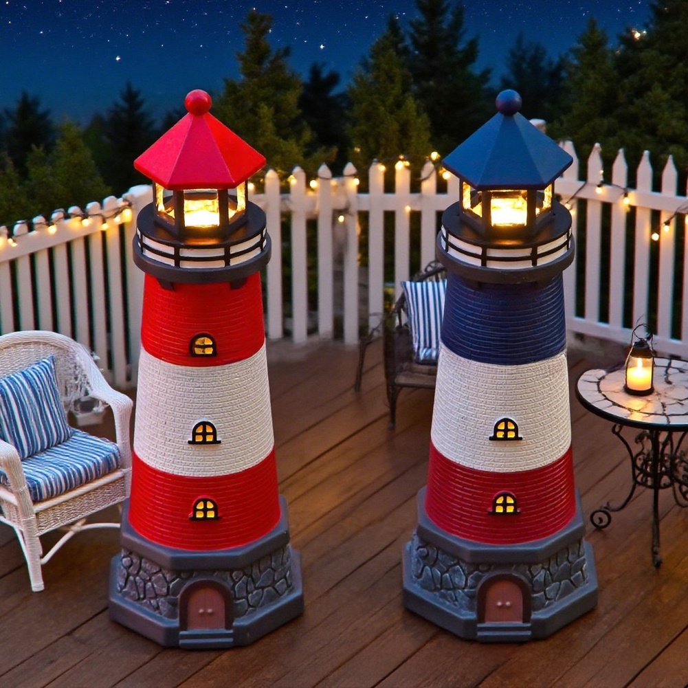 Blue Red Solar Powered Resin L - đánh giá và giá Outdoor Lighting Mediterranean Style
