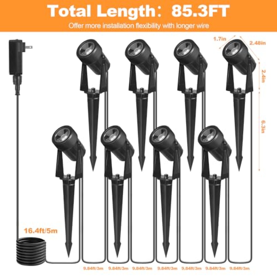 85.3FT LED Outdoor Landscape S - đánh giá và giá Outdoor Lighting No Wiring